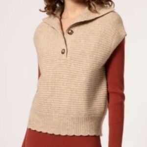 Anthropologie Frnch Wool Blend Henley Sweater